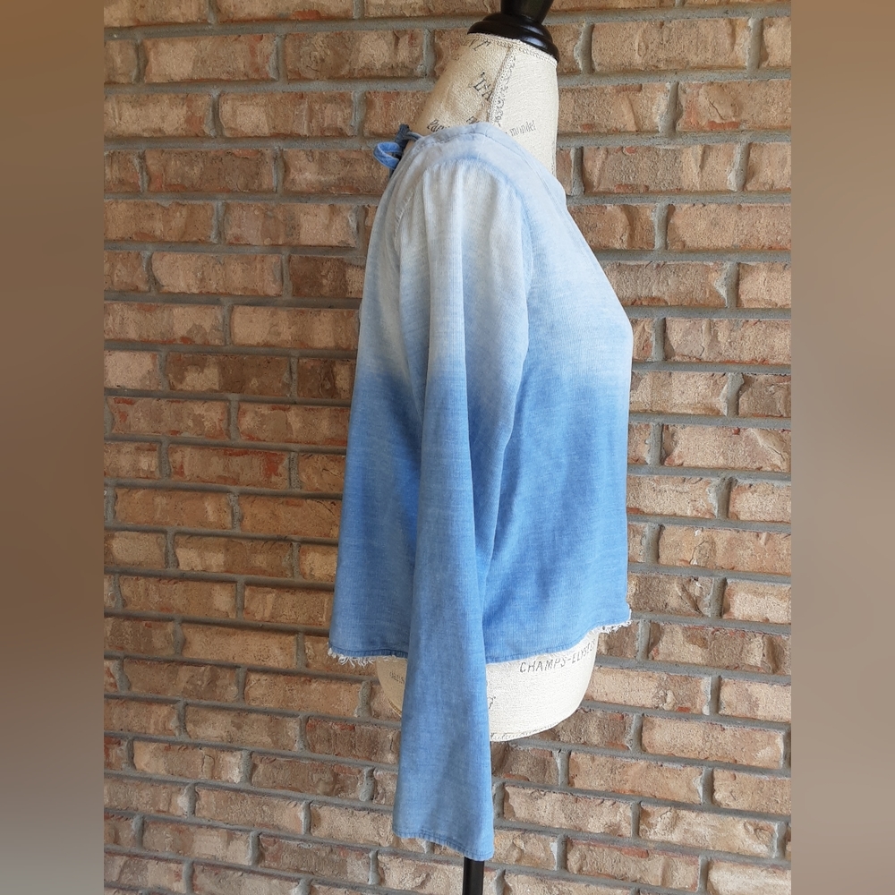 Cloth & Stone Anthropologie Ombree Tie Back Top with Bell Sleeves. - Picture 4 of 8